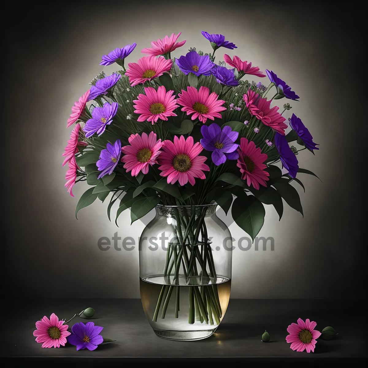 Picture of Colorful Pink Daisy Bouquet in Vase