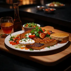 Delicious and Fresh Vegetable Salad Plate