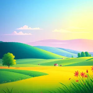 Vibrant Summer Meadow Under Clear Blue Sky