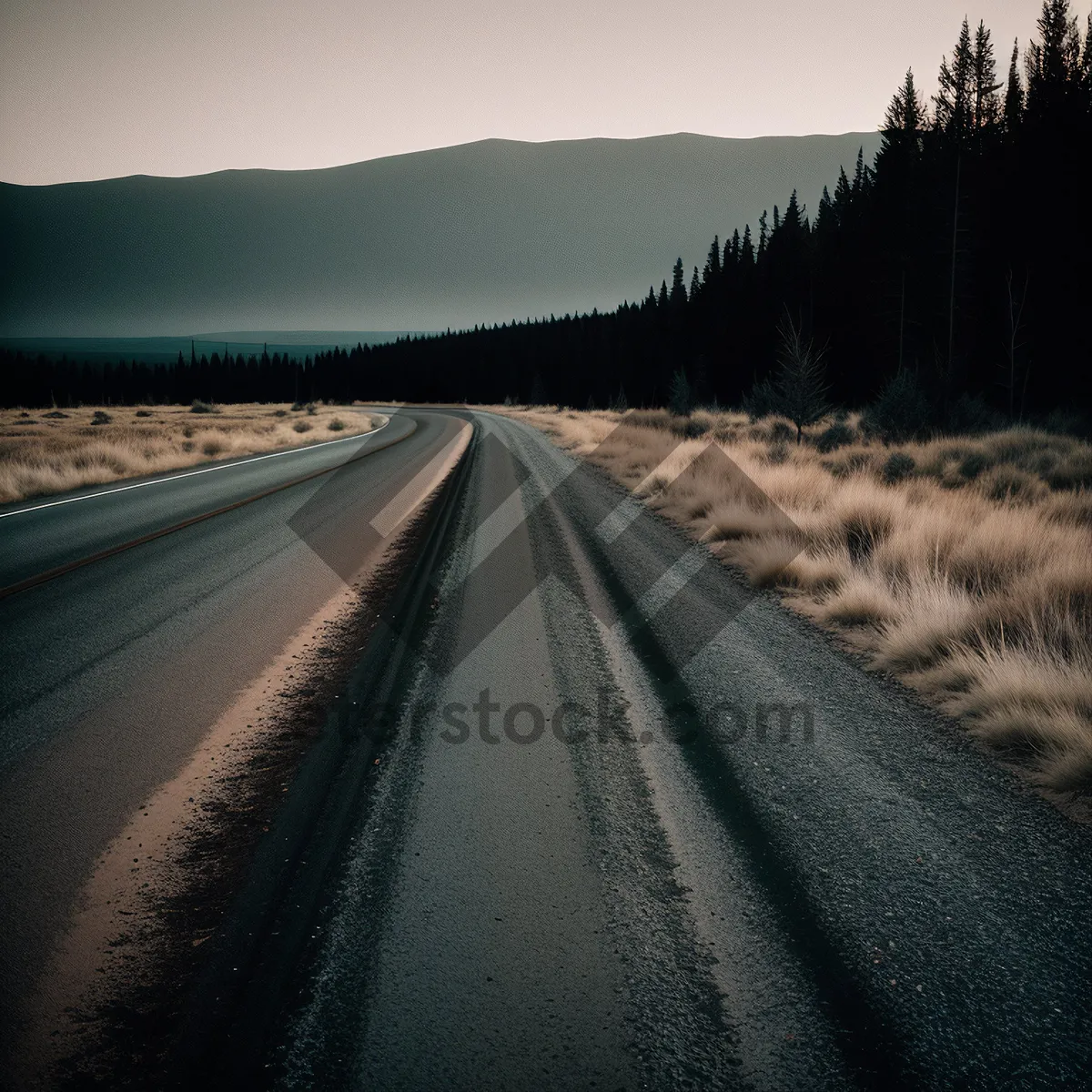 Picture of Scenic Highway Drive Through Mountainous Landscape