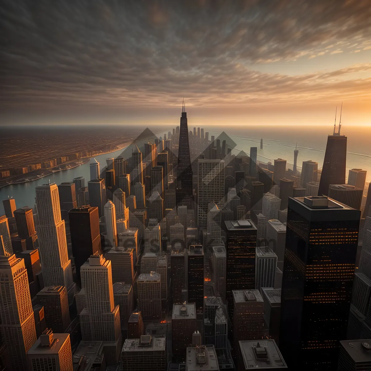 Picture of Urban Majesty: Stunning Skyline at Sunset