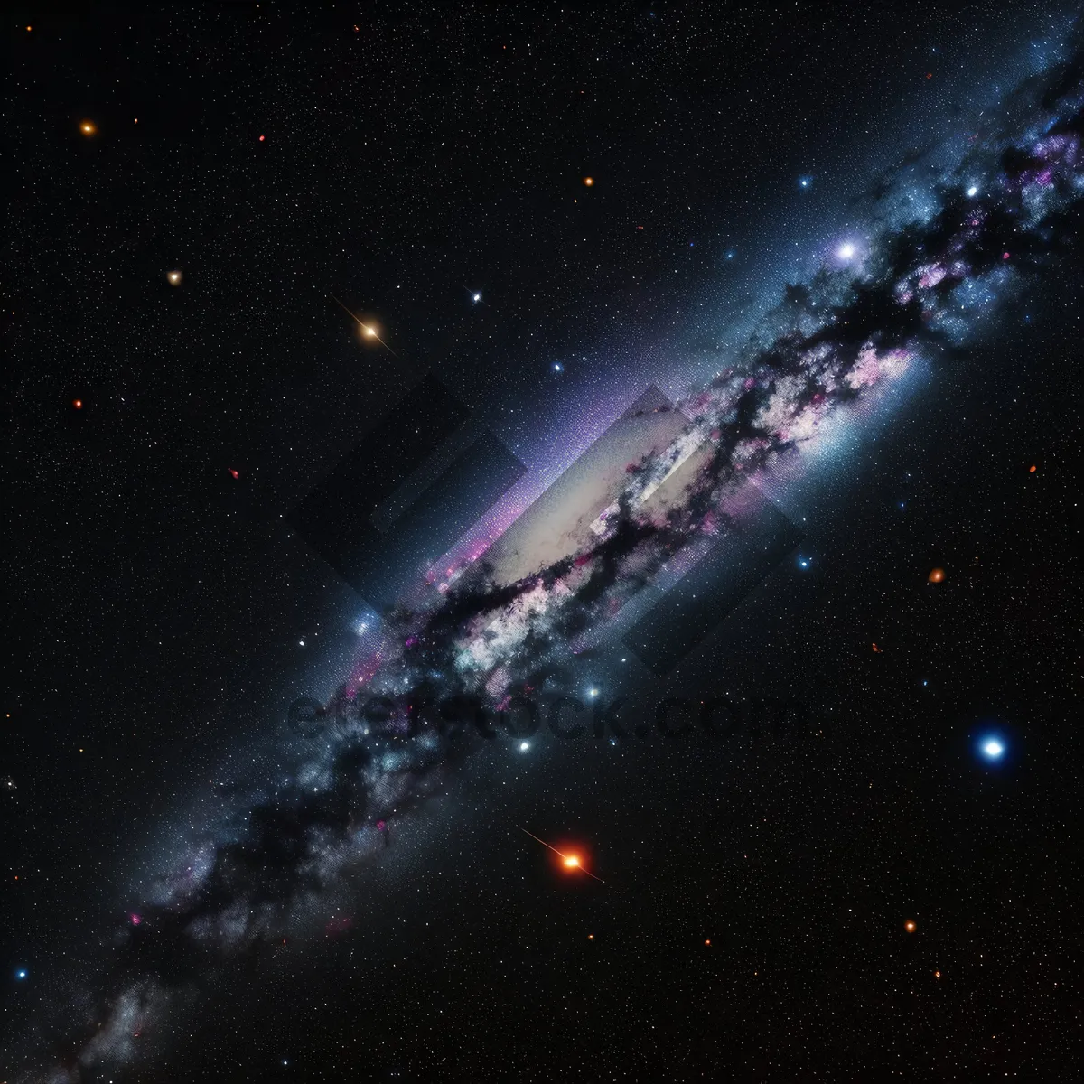 Picture of Starry Moonlit Cosmos in Dark Sky with Celestial Glow
