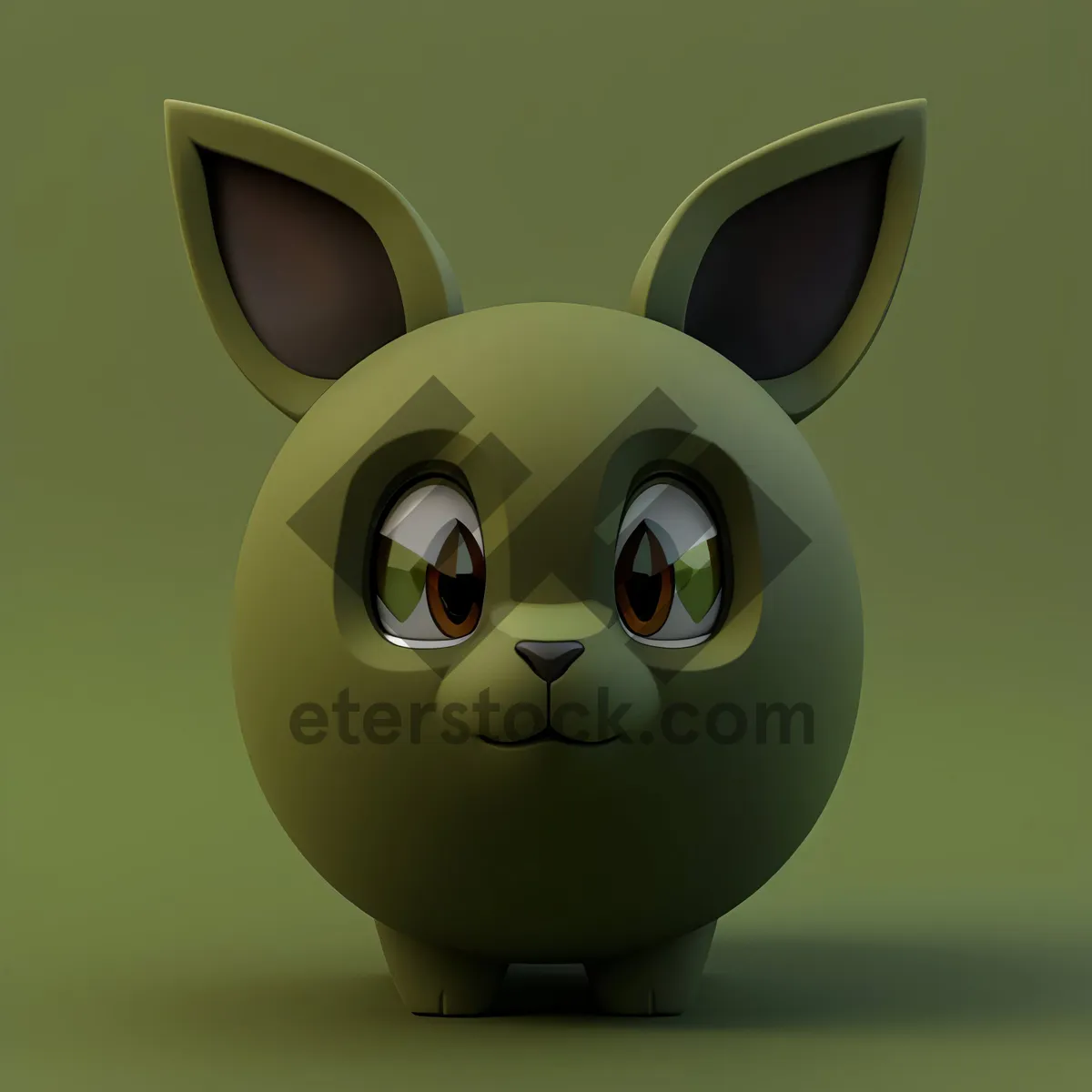 Picture of Cute Cartoon Piggy Bank Smiling with Funny Ear