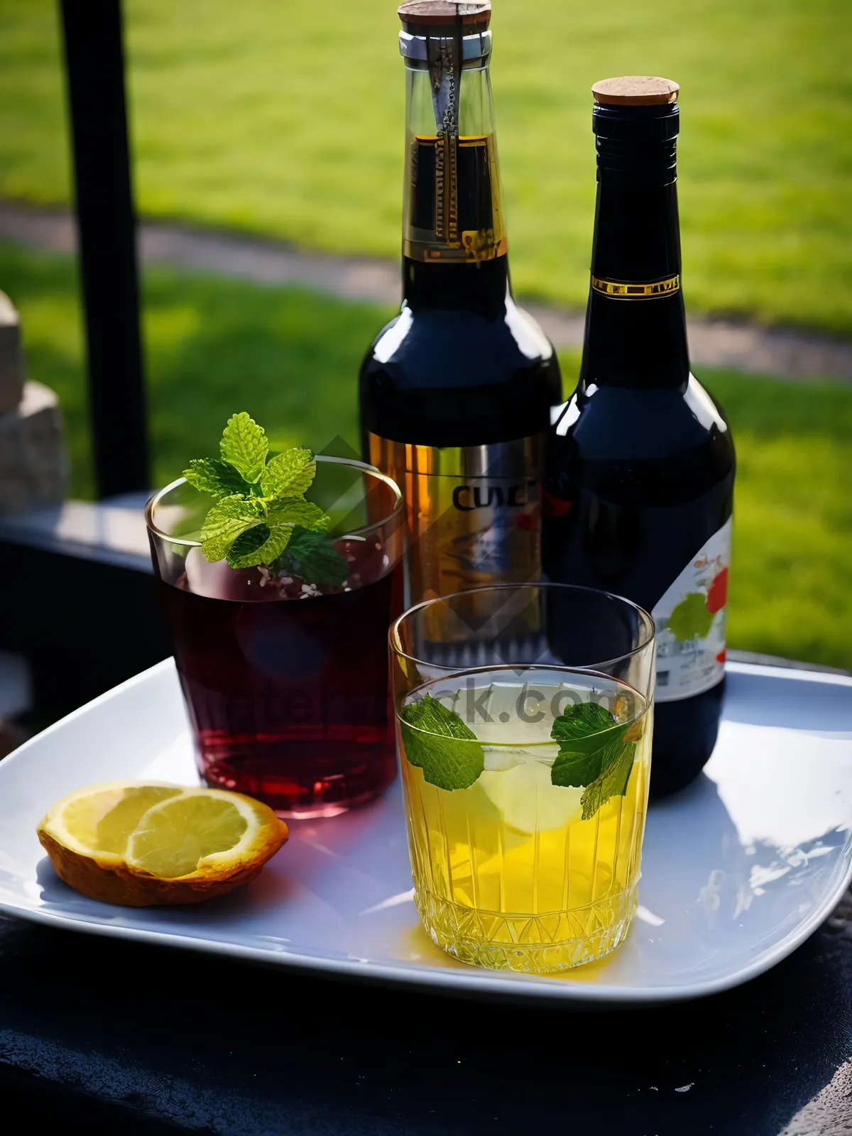 Picture of Chilled Celebration: Full Beer Bottle on Restaurant Table