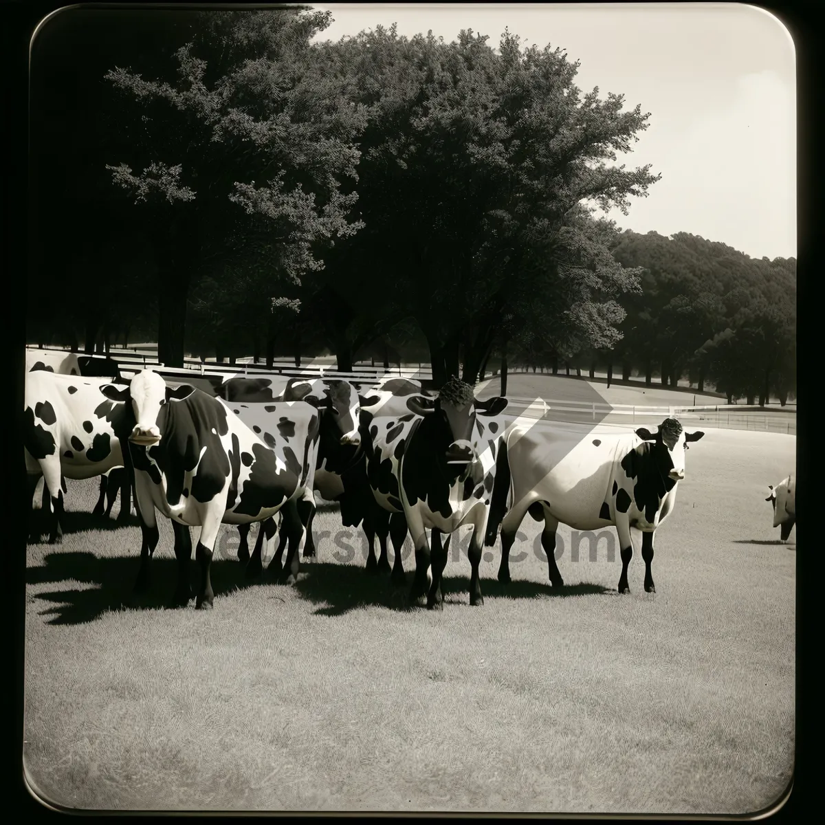 Picture of Lush Pastoral Scene with Grazing Livestock