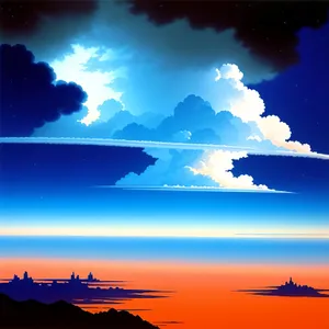 Golden Horizon: Majestic Sunset Over the Ocean