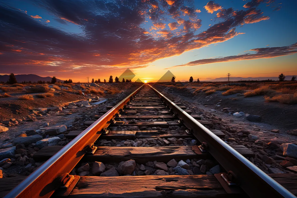 Picture of Skyline train journey through industrial landscape perspective