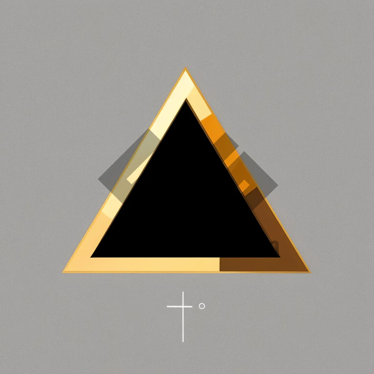 Picture of Yellow Triangle Warning Sign Icon: Cautionary Pyramid Frame