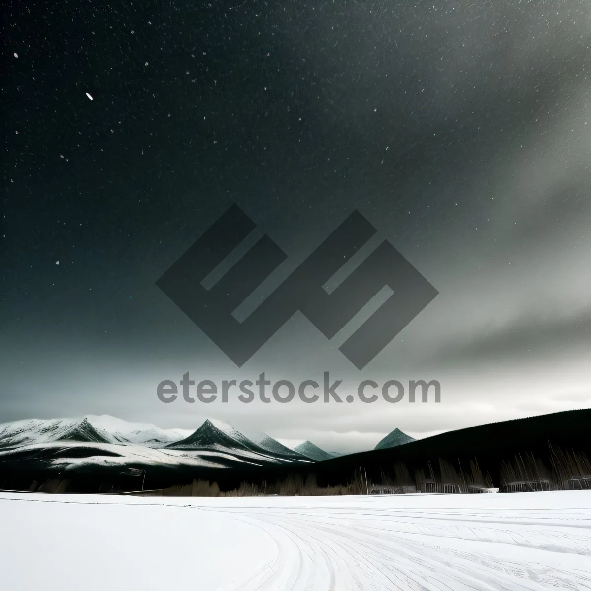 Picture of Enchanting scene of majestic mountains draped in glistening snow creates a Winter Wonderland