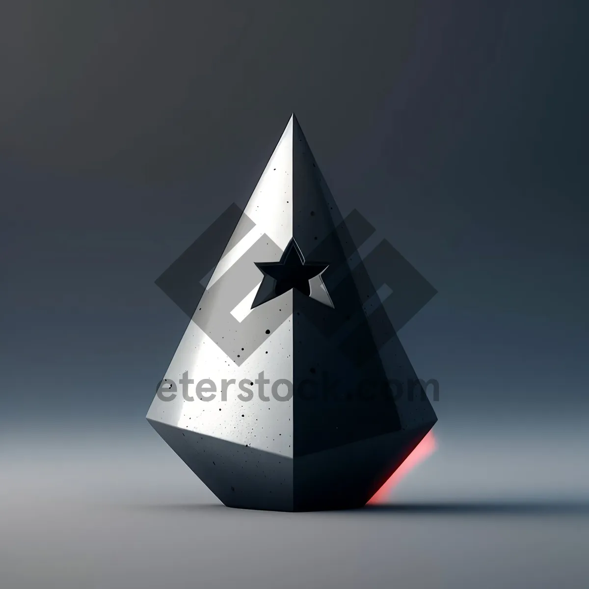 Picture of 3D Pyramid Icon Cone Symbol