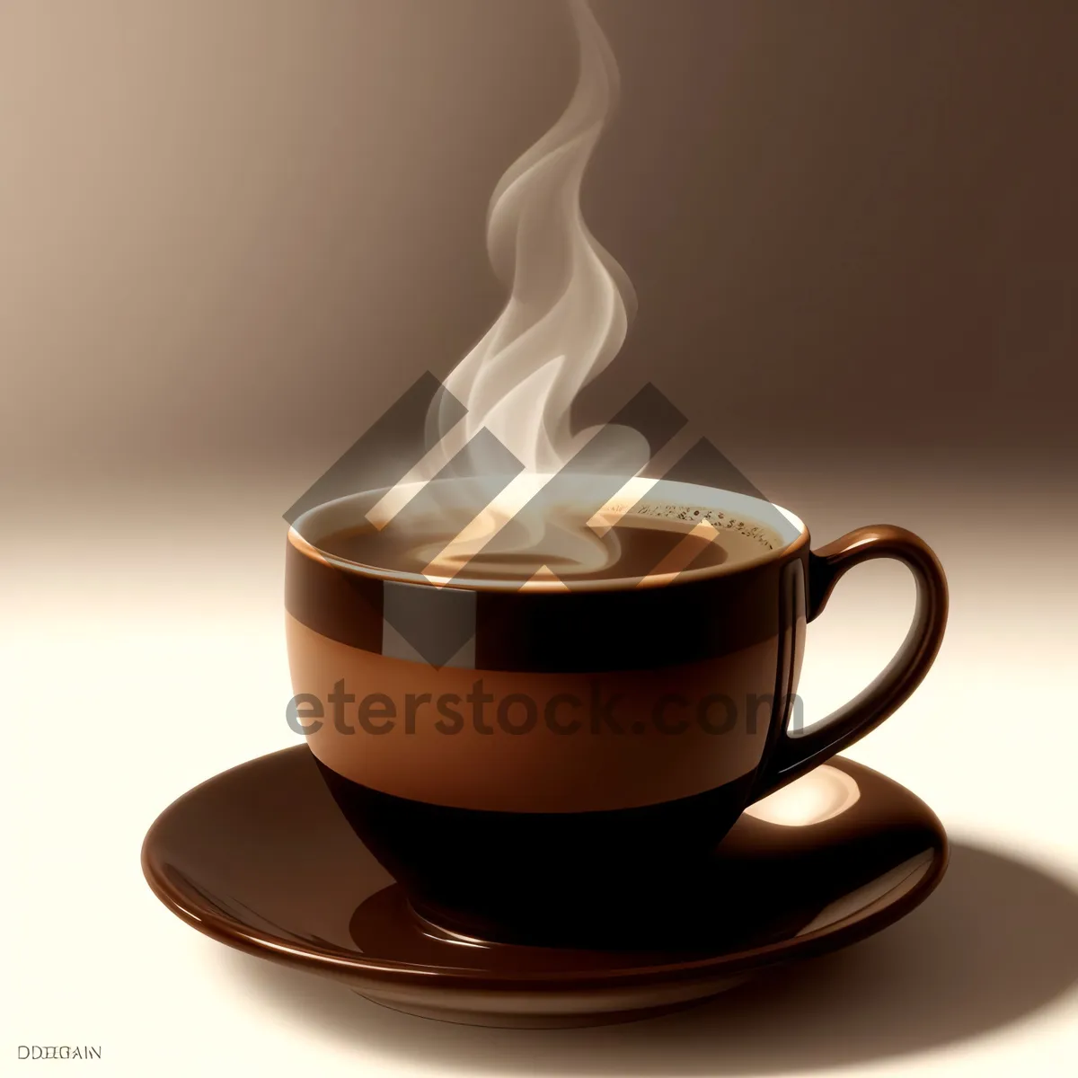 Picture of Freshly brewed morning coffee in dark mug