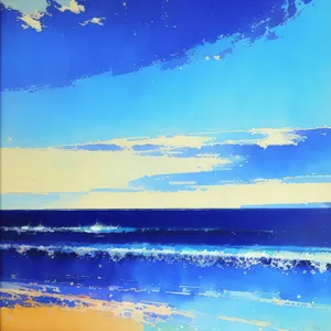 Serene Sunset over Coastal Beach Oasis
