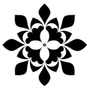 Floral Lotus Silhouette - Decorative Graphic Element