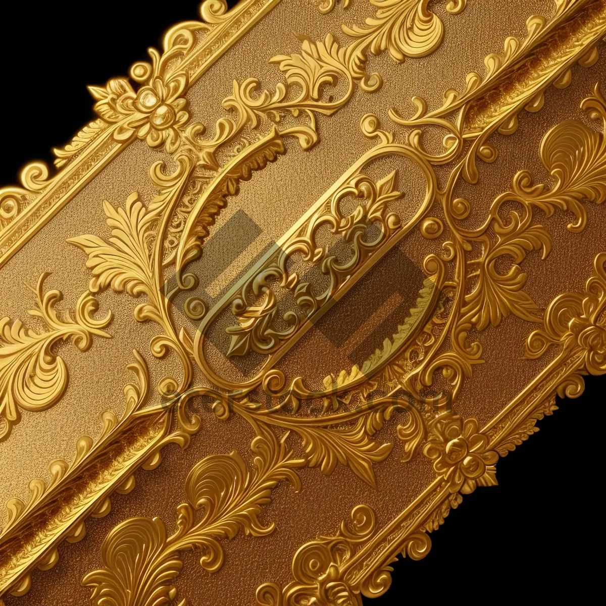 Picture of Exquisite Golden Arabesque Stucco Pattern: A Vintage Vestment of Cultural Elegance.