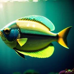 Tropical Fish in Turquoise Aquarium