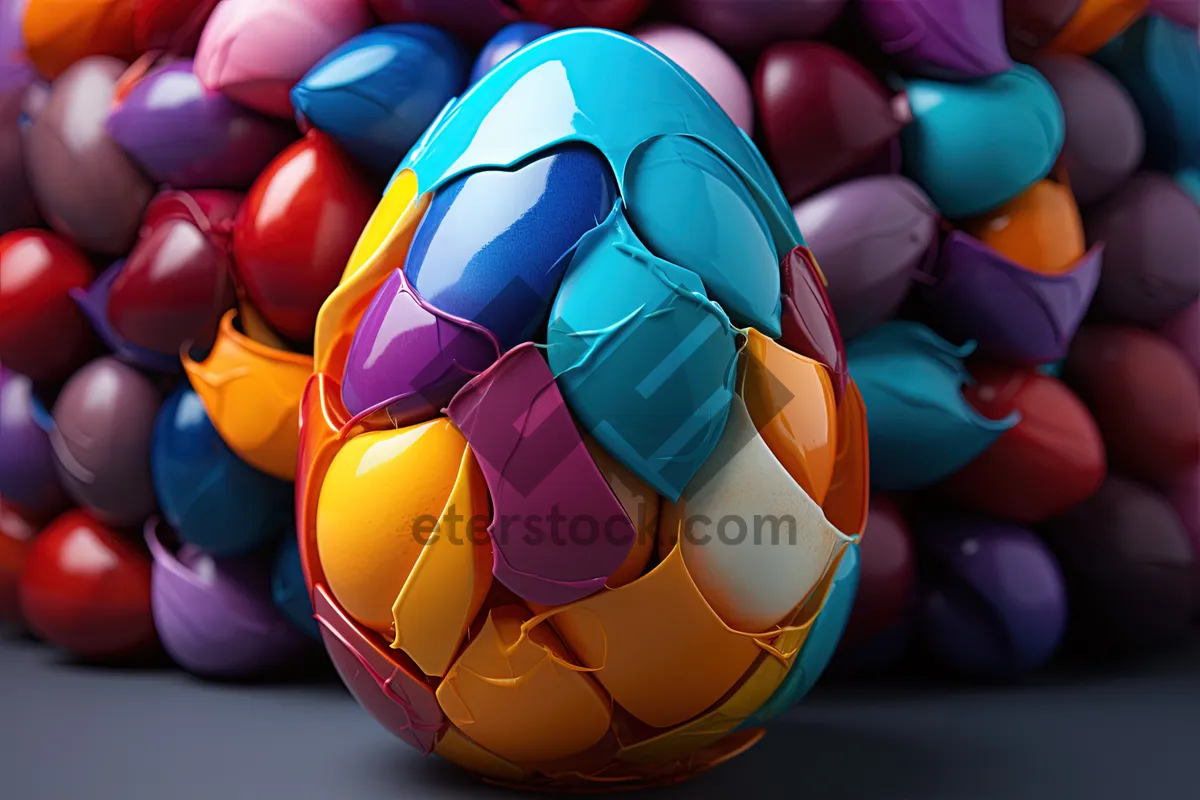 Picture of Black and white soccer ball on colorful background concept