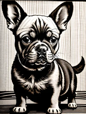 Cute Bulldog Portrait: Domestic Canine with Wild Charm