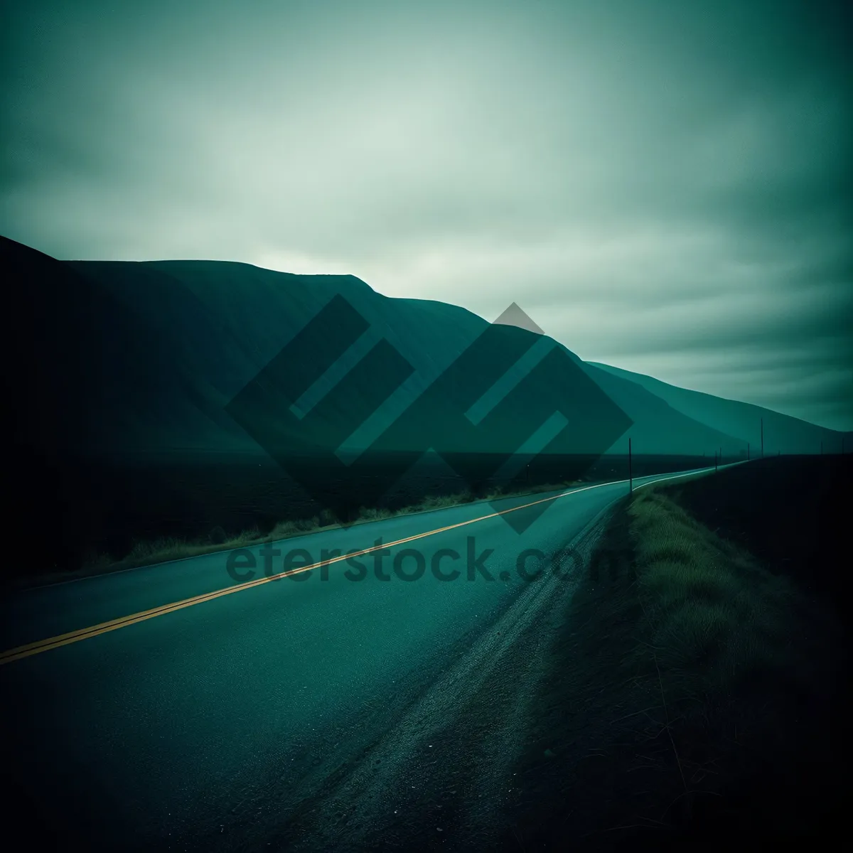 Picture of Scenic Sunset Mountain Highway with Clear Skies