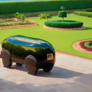 Golf Course Green with Car and Roulette Wheel