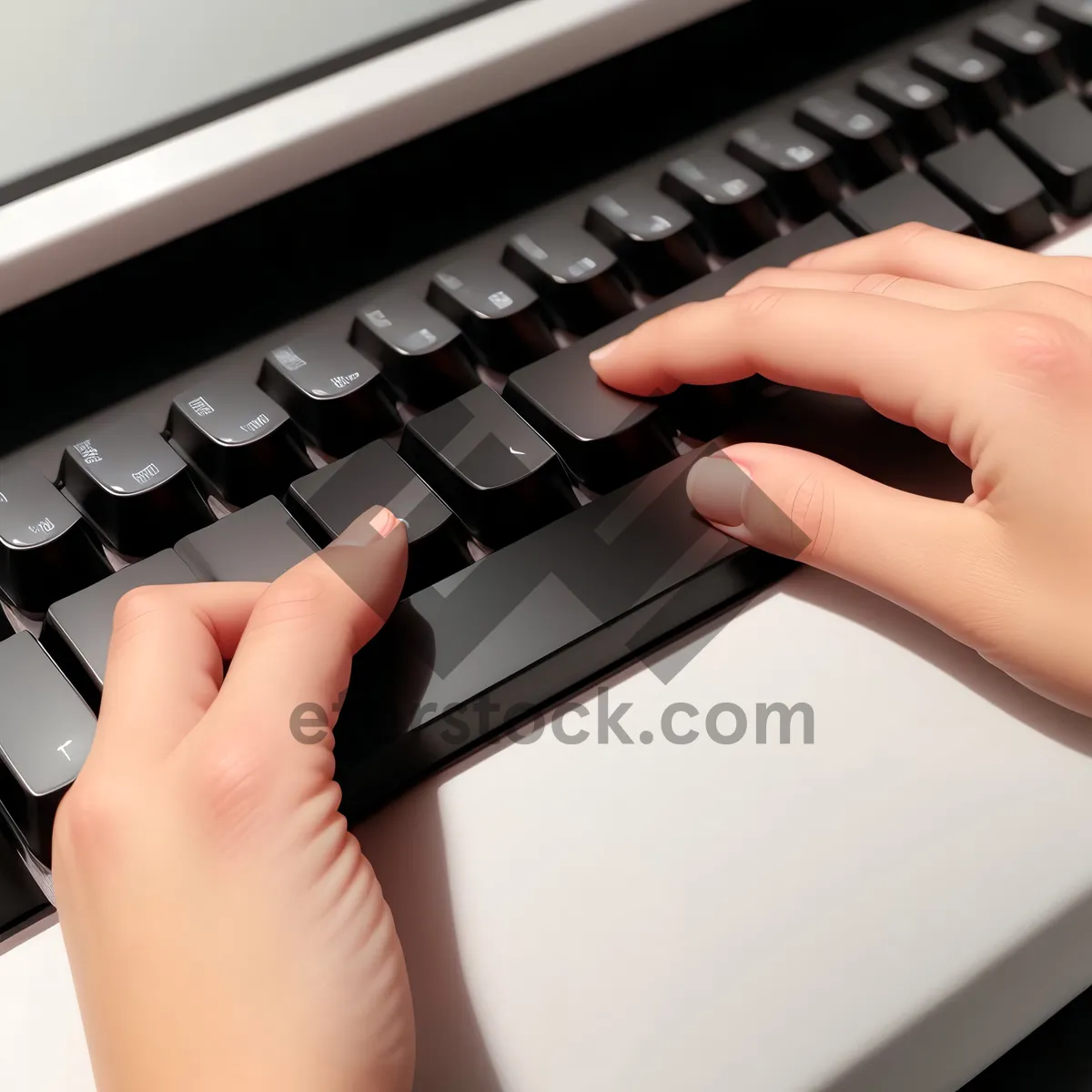 Picture of Modern Computer Keyboard with Typewriter Aesthetics