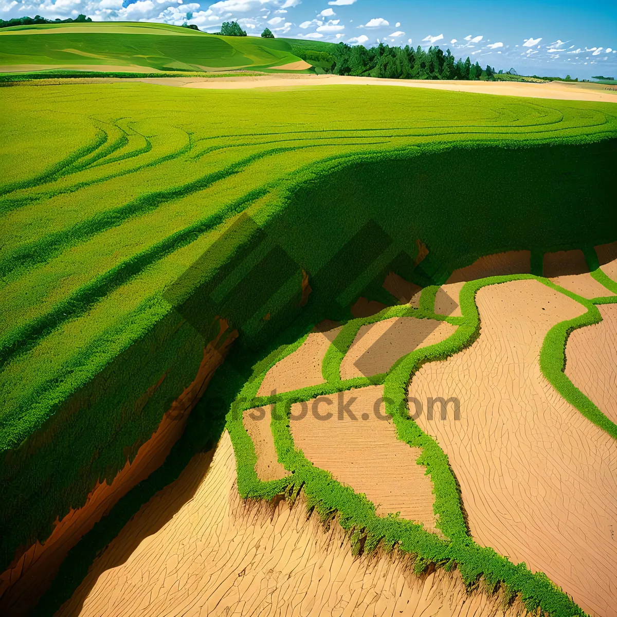 Picture of Summer's Golden Grain Fields in Countryside