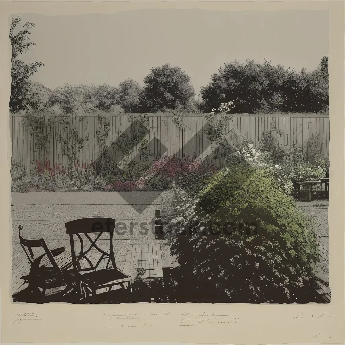 Picture of Winter Park Scene: Bench, Trees, and Snow