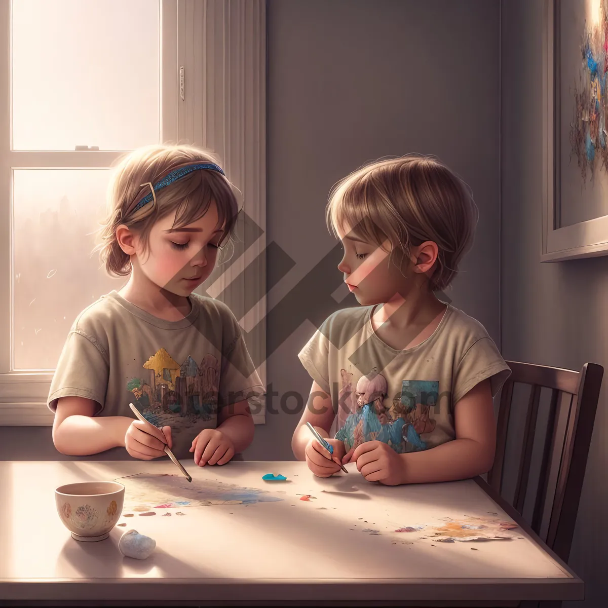 Picture of Smiling man studying at home desk.