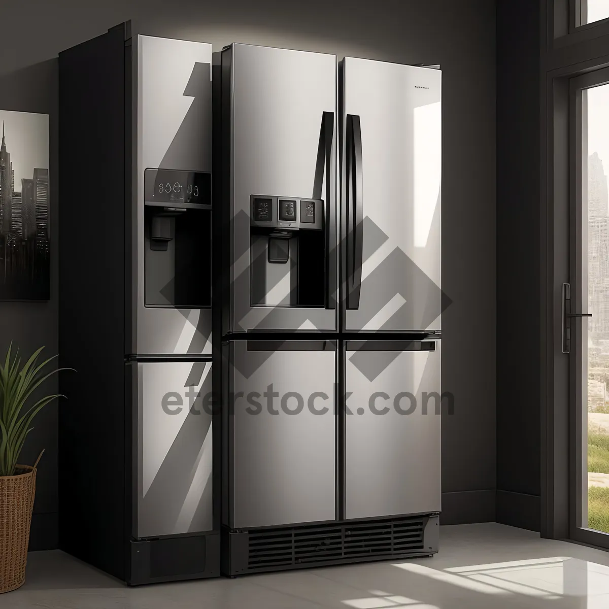 Picture of Modern White Goods: Interior Refrigerator and Wardrobe Design