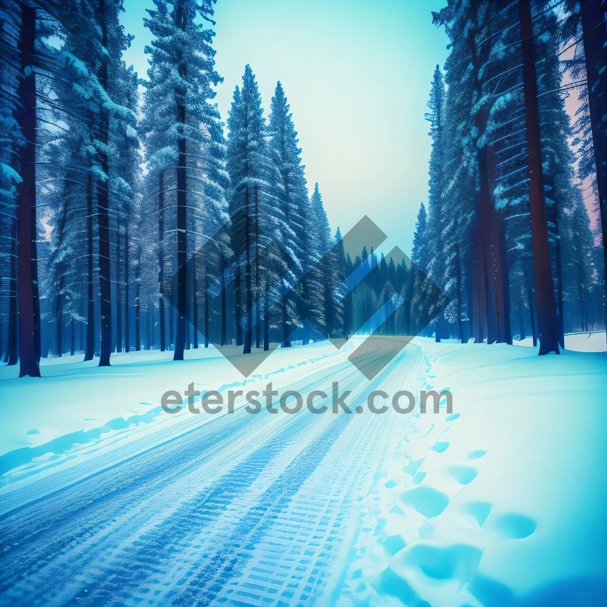 Picture of Winter Wonderland: Majestic Forest Blanketed in Snow