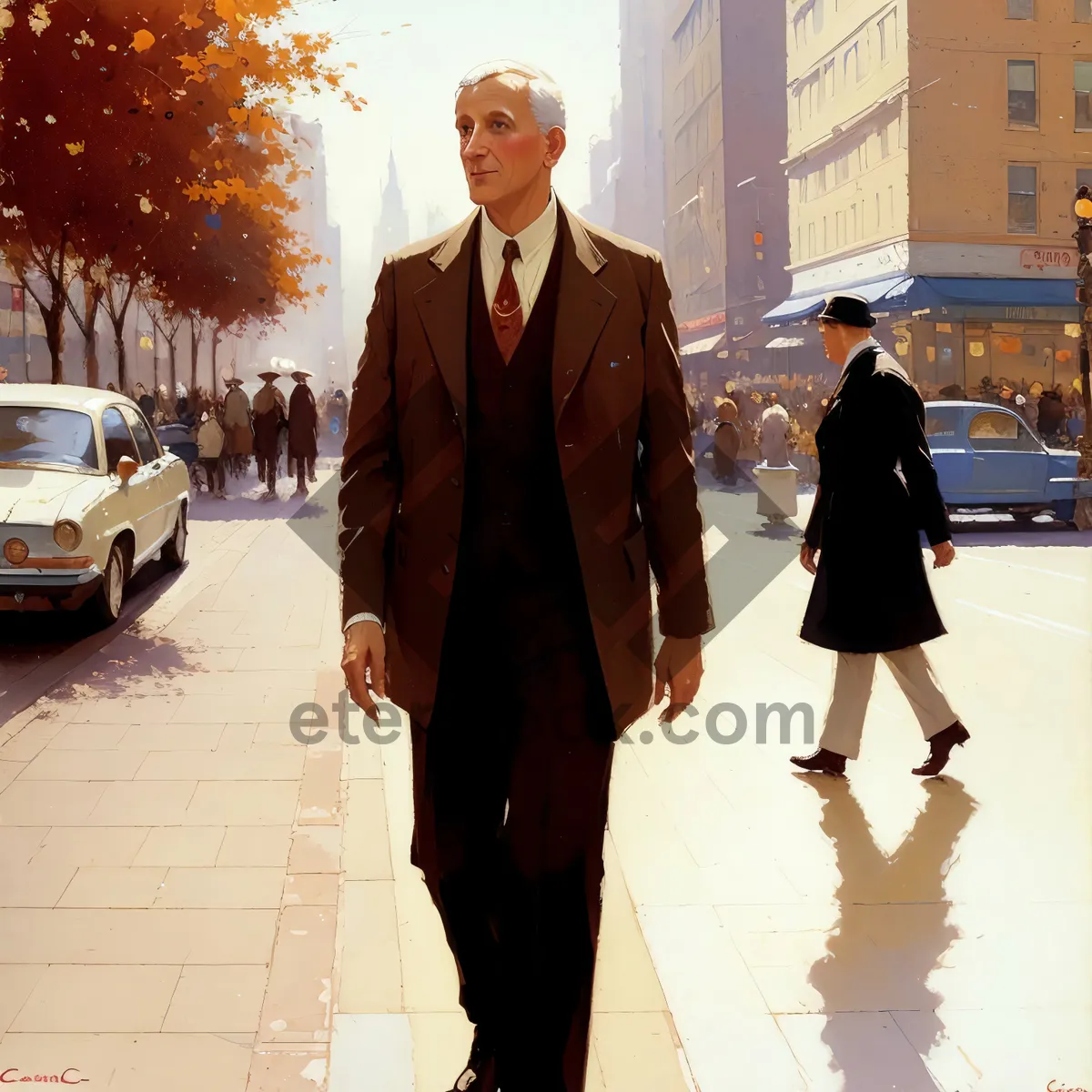 Picture of Happy Successful Businessman in Professional Suit at Office Meeting