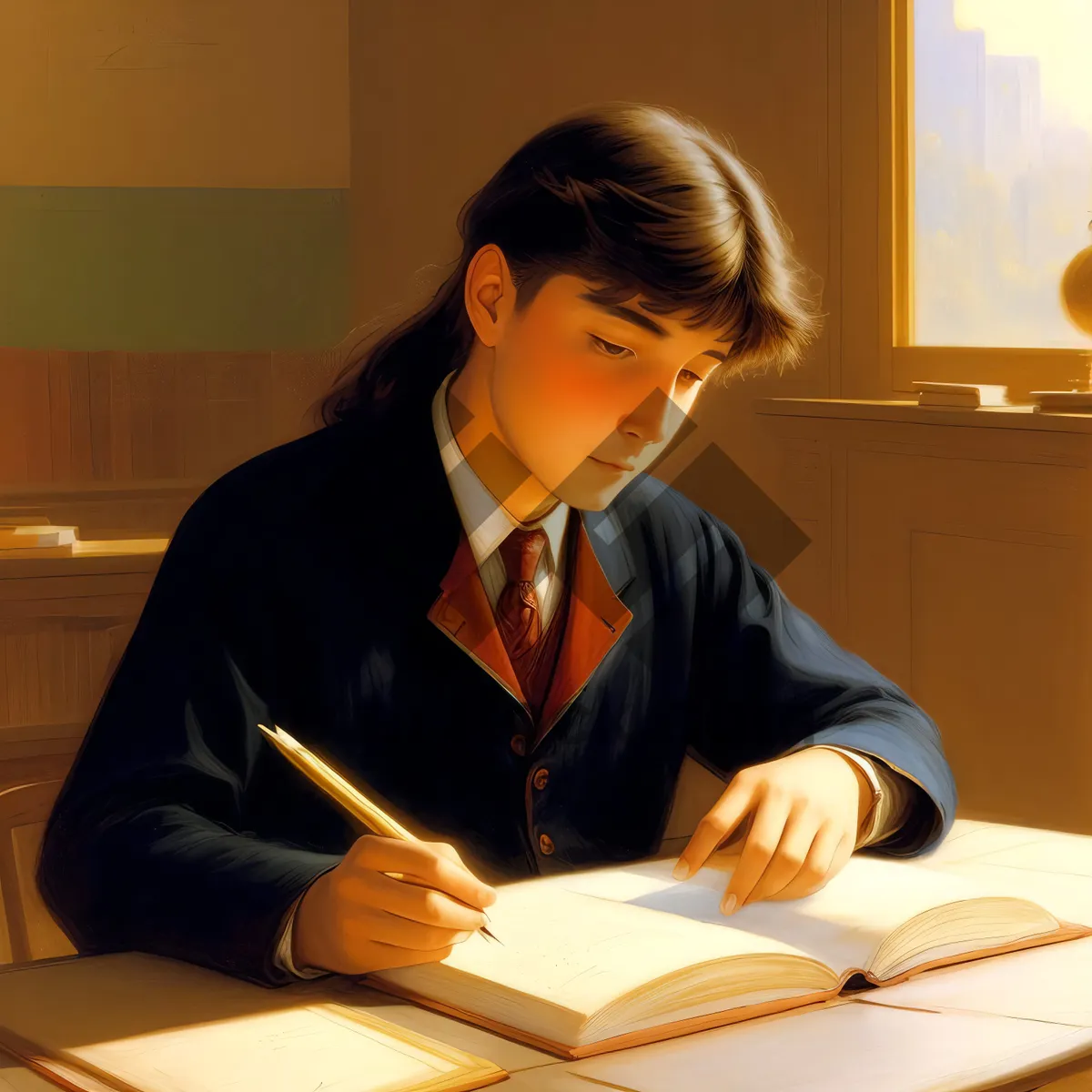 Picture of Successful businesswoman working on laptop in office meeting