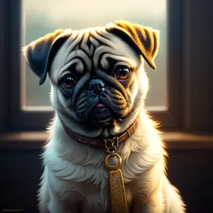 Cute Wrinkly Pug Puppy - Adorable Studio Portrait