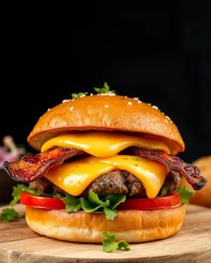 Grilled Vegetable Cheeseburger with Fresh Salad