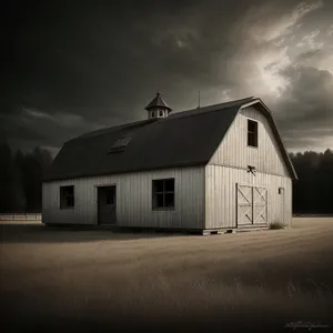 Old Rural Barn Amidst Serene Farm Landscape"
(Note: This is an example of a short name for an image based on the provided tags.)