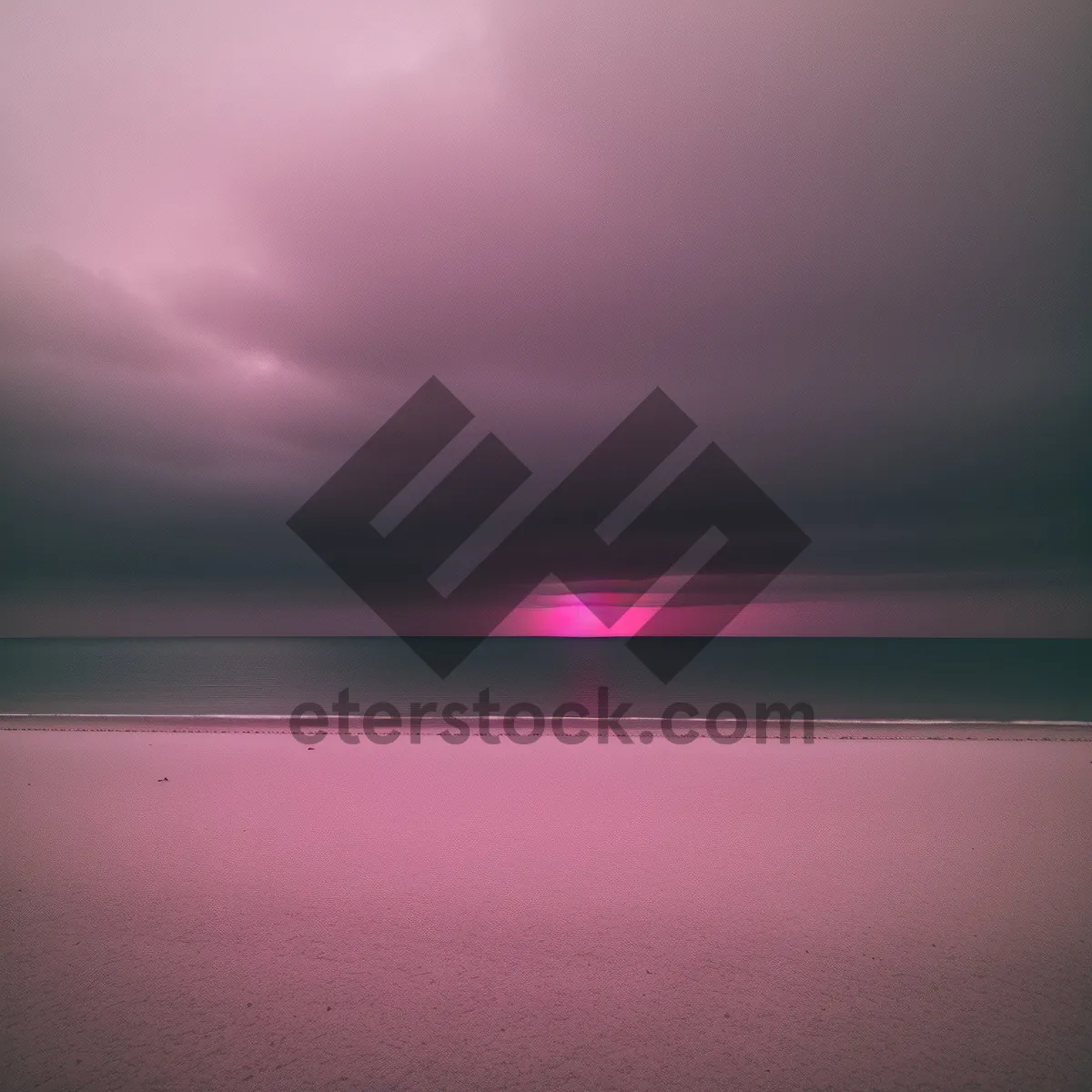 Picture of Orange Reflection over Tropical Beach at Sunset