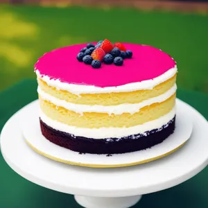 Sweet Berry Delight Cake with Vanilla Frosting