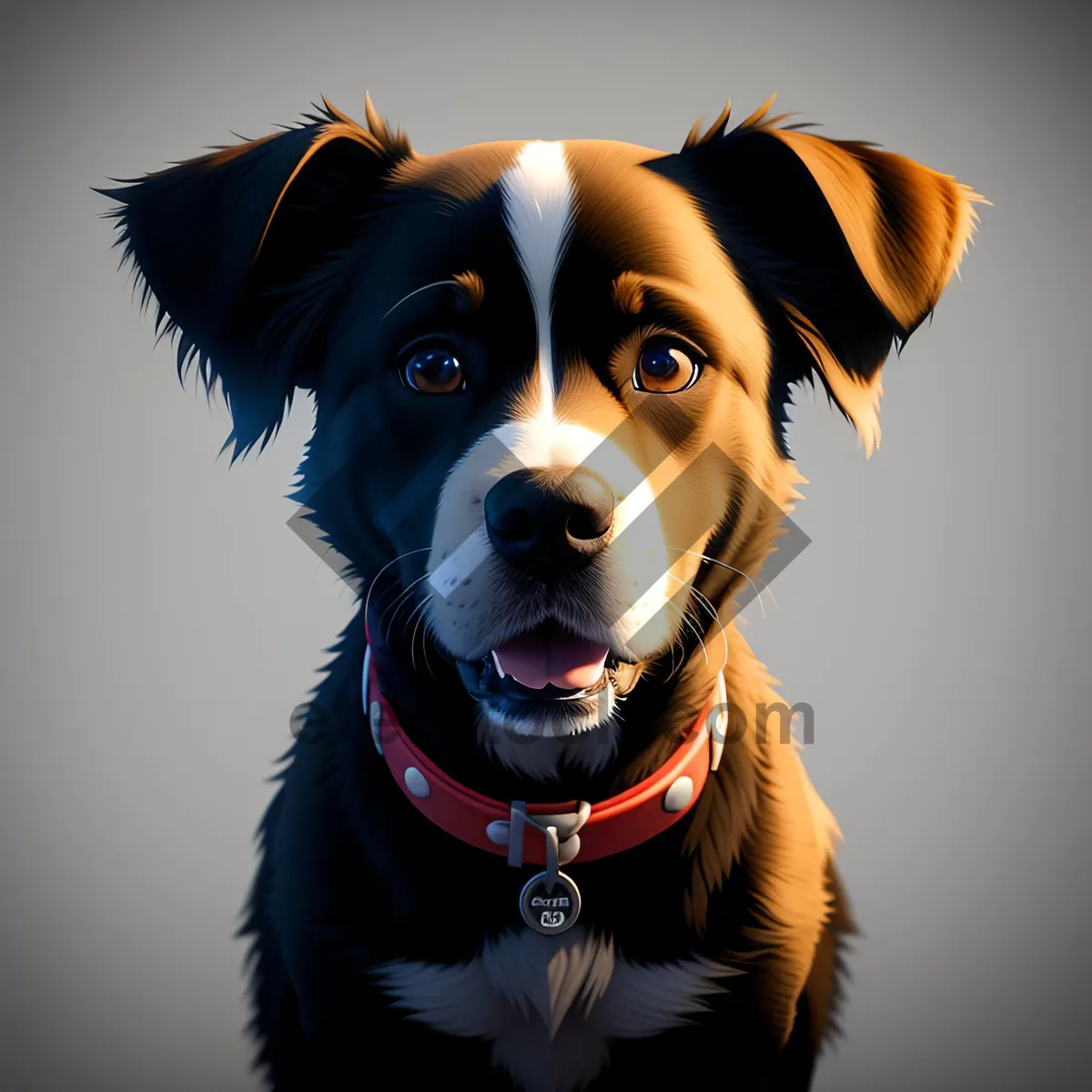 Picture of Adorable Border Collie Puppy in Studio Portrait