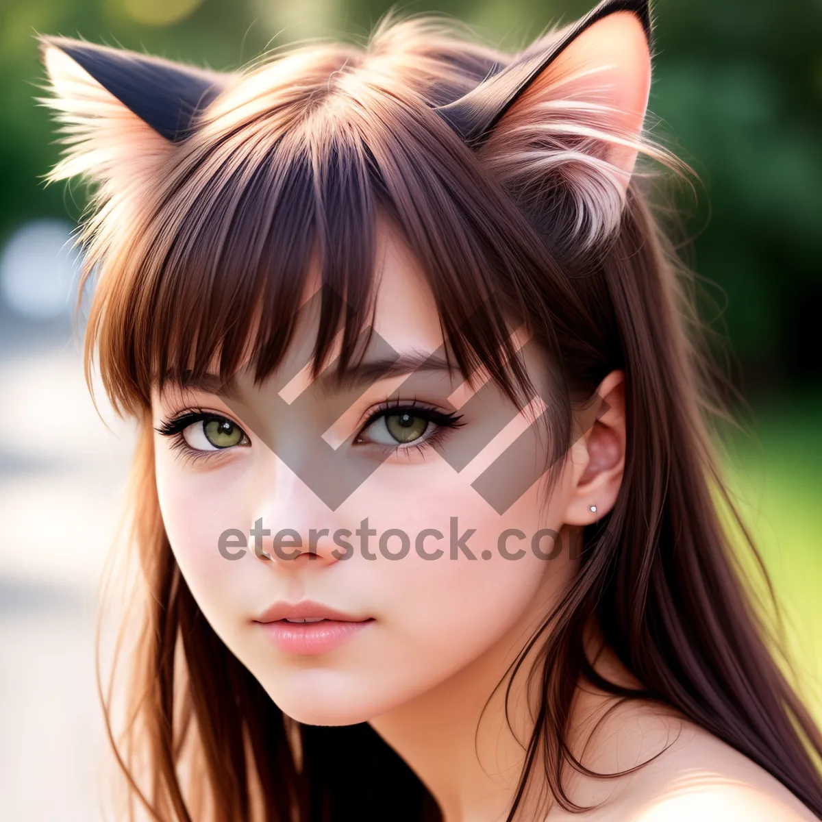 Picture of Sultry Locks: Captivating Brunette with Stunning Smile