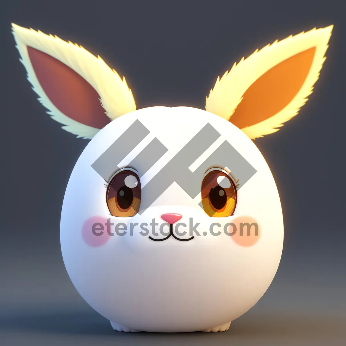 Picture of Cartoon Bunny Piggy Bank Savings Money Rabbit