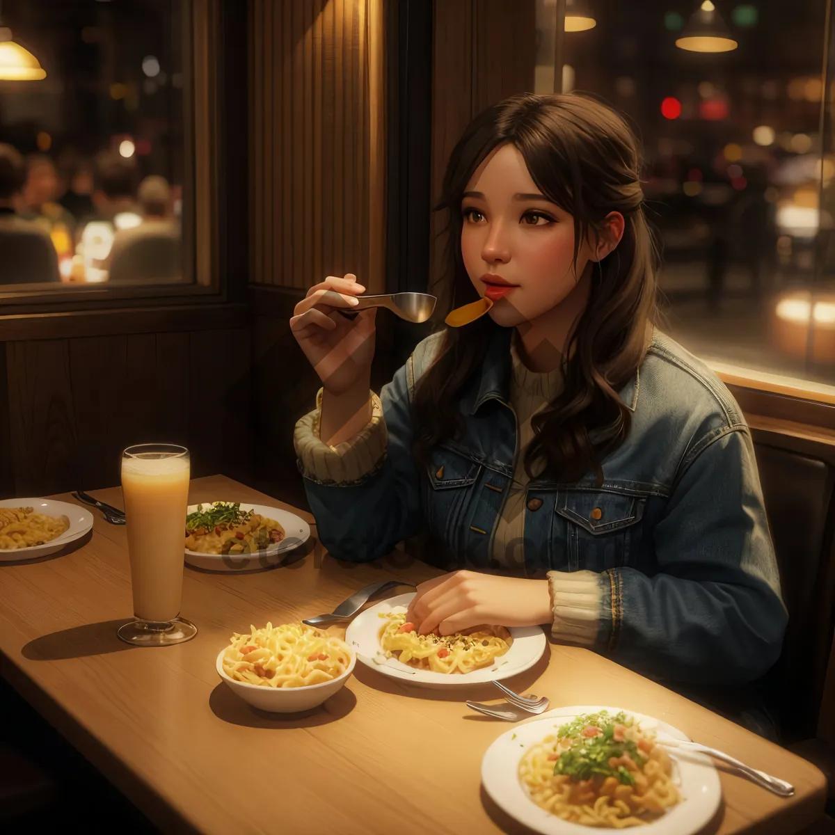 Picture of Happy couple enjoying a meal at restaurant table.