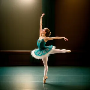 Graceful Performer Strikes Pose in Dance Studio