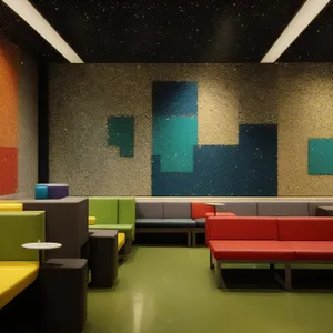 Modern luxury home interior with wood furniture and 3D lamp