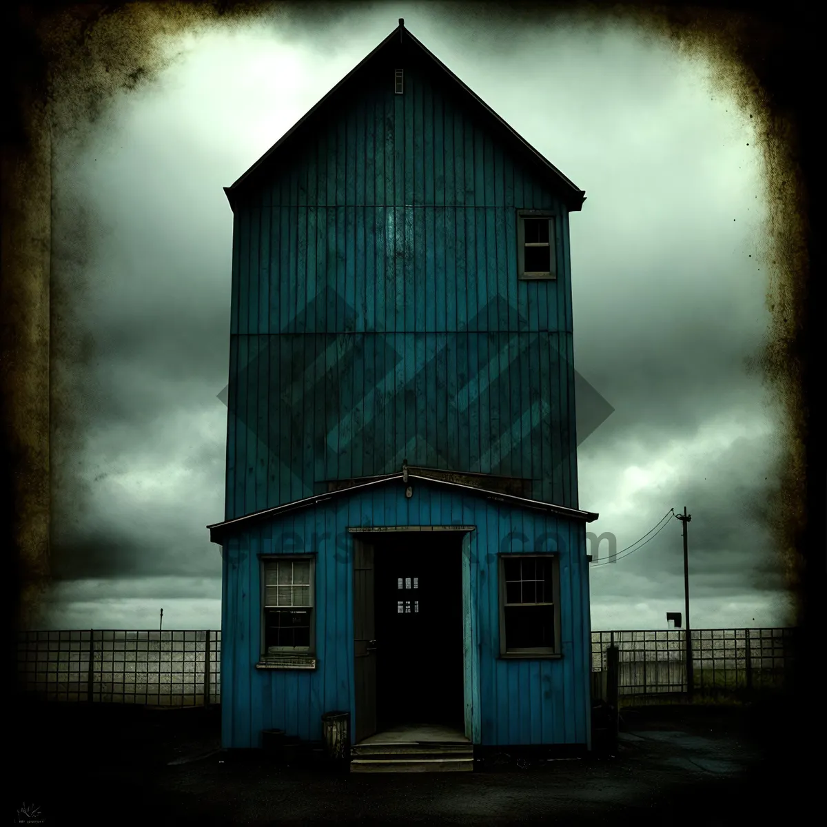 Picture of Charming Rustic Outbuilding Against Beautiful Sky