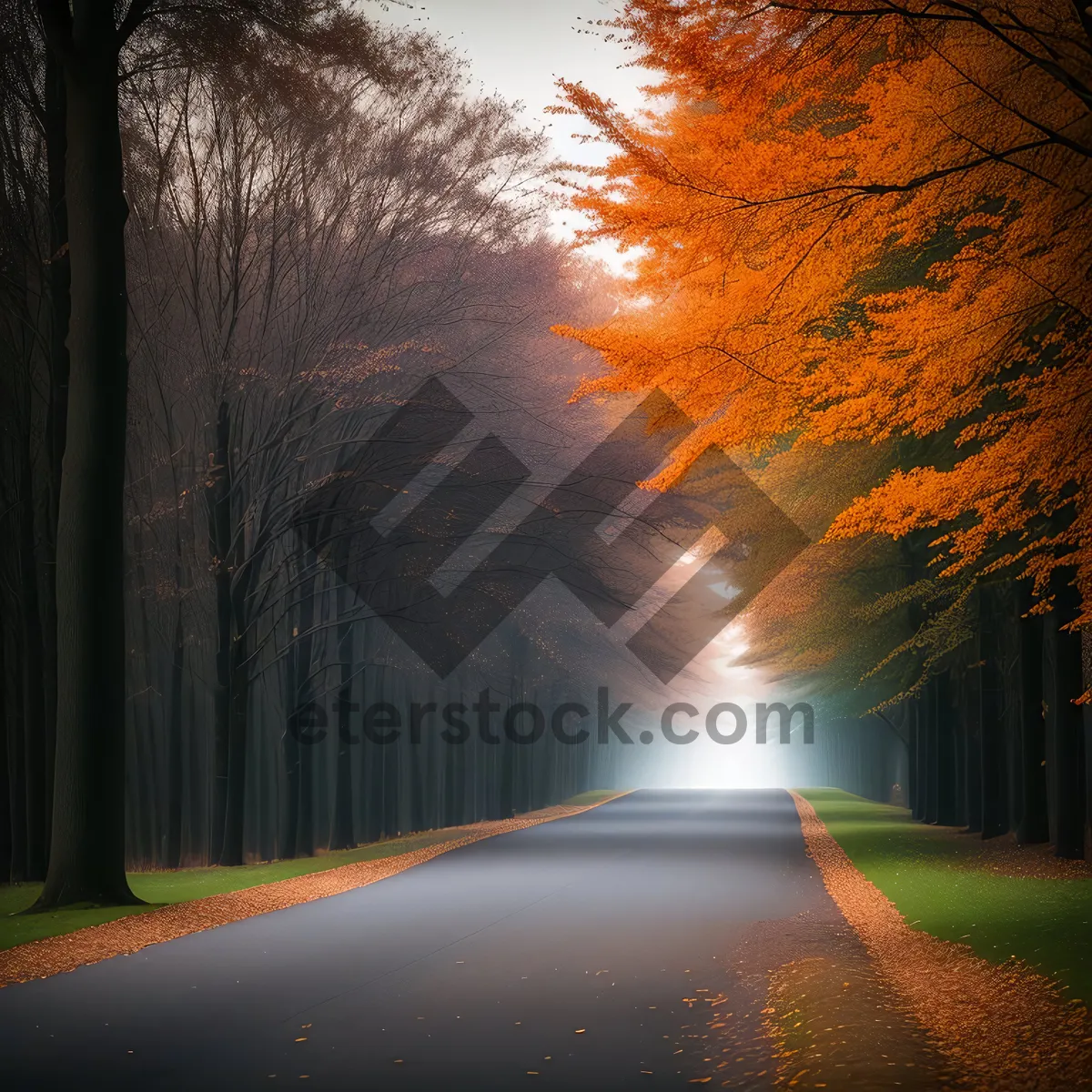 Picture of Sunset Drive Through Rural Countryside