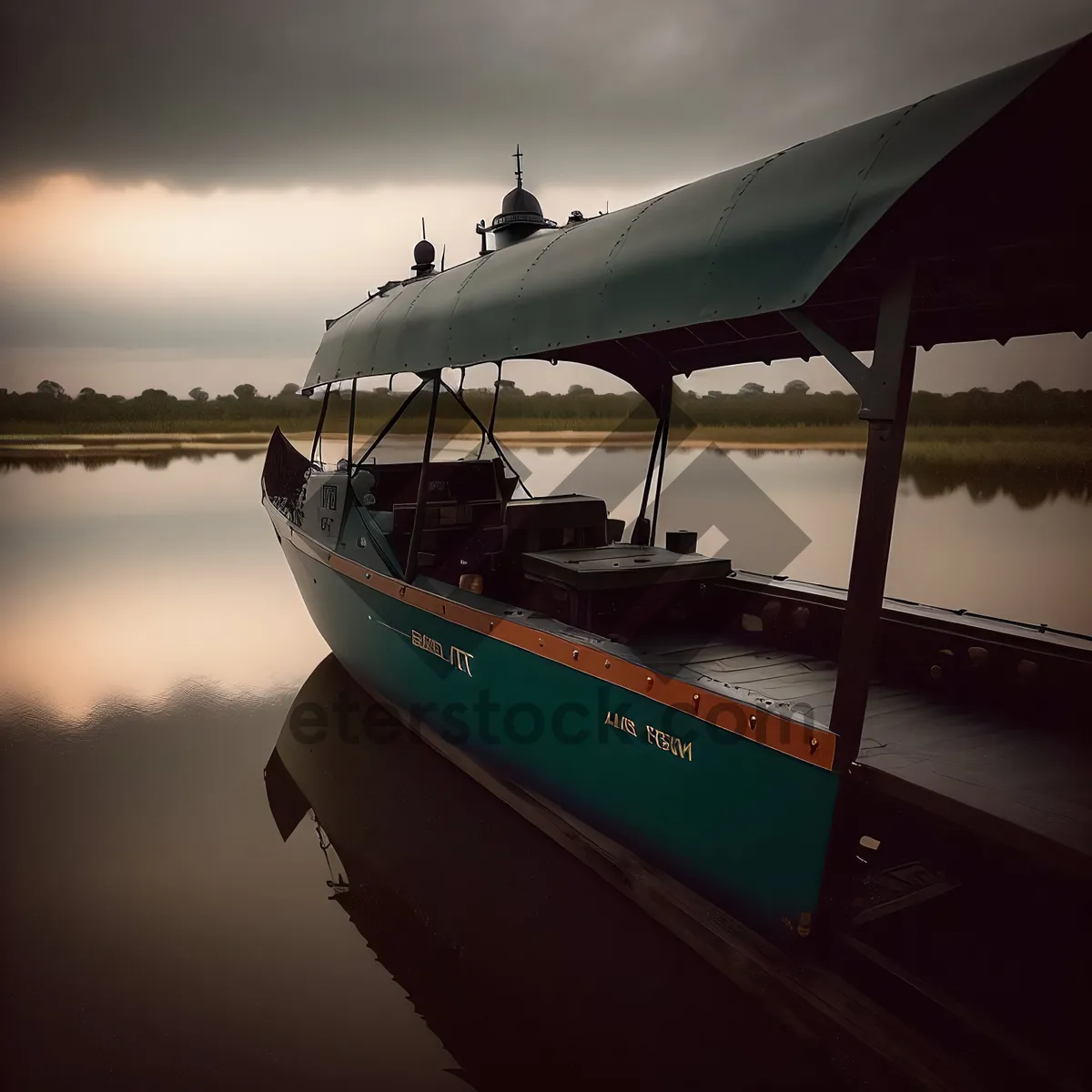 Picture of Seaside Serenity: Fishing boat docked at the harbor