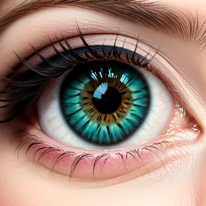 Close-up view of human eye with vibrant iris