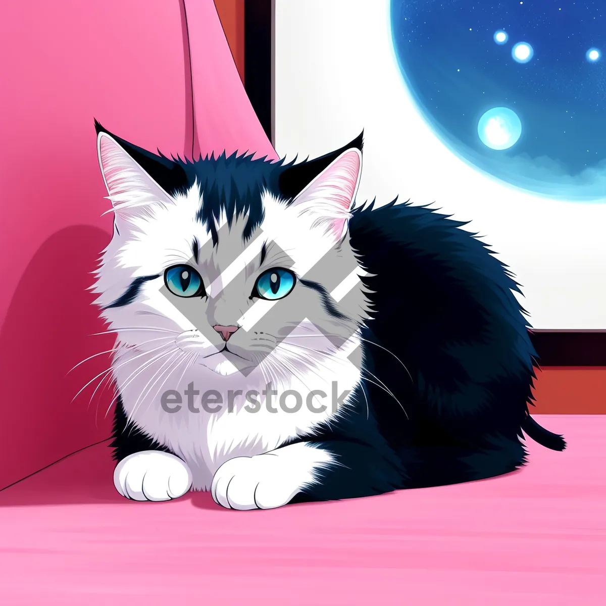 Picture of Cute Playful Kitten with Curious Eyes