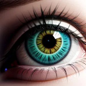 Floral Gaze: Closeup View of Human Eye with Pupil