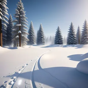 Frozen Majesty: Snowy Mountain Landscape Under Clear Winter Sky