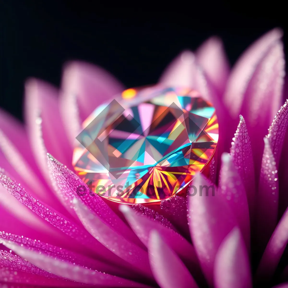 Picture of Bright Pink Lotus Blossom in Summer Garden